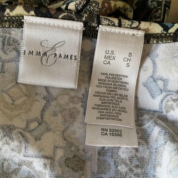 Emma James Blouse Women’s Small V Neck 3/4 Sleeves Geometric Ladies - Picture 8 of 9